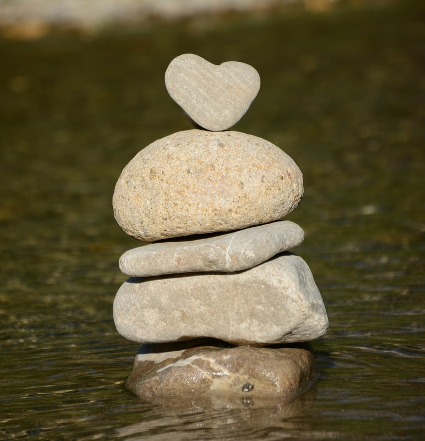 Heart Stone on a Stack of Stones